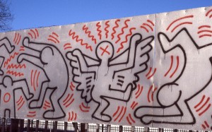Keith Haring Artwork along FDR Drive NYC, Feb 1985    